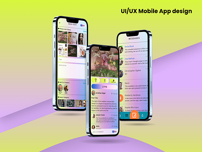 Social Media App DESIGN ai app branding design designer graphic design mobile mobileapp ui uiux ux