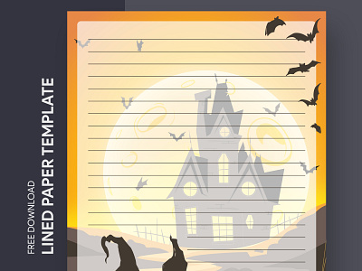 Halloween Lined Paper Free Google Docs Template classroom design docs document education free template free template google docs google google docs halloween handwriting letter lined note notepaper paper printing school template writing