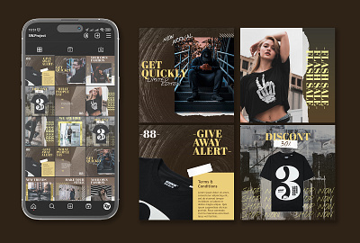 Behance Brownibut Fashion Instagram Post apparel branding brutalism clothing community design graphic design instagram instagram post photoshop post psd social media template