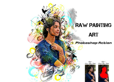 Raw Painting Art Photoshop Action watercolor sketch