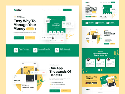 Finance App Landing Page analytics animation app ui cards design figma finance landing page ui