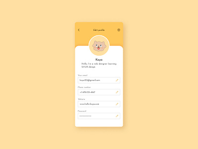 A profile edit page daily ui design ui ux webdesign