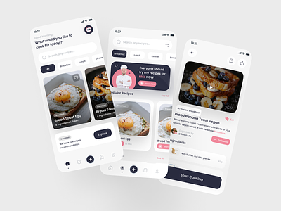 RECIPY - Food Recipe App UI Kit app design cookapp cooking design design app recipy recipyapp ui ux uidesign uiux