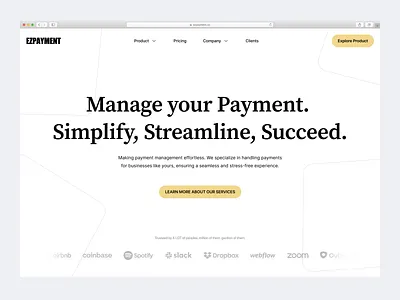 Ezpayment - Finance Management awesome conversion design finance framer hero page landing page management minimalism minimalist popular simple trending ui ux webflow website