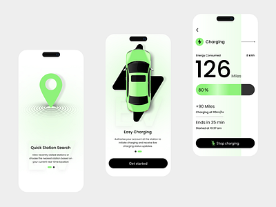 EVChargePro: Streamlined EV Charging App-Light app charging design electric vehicle electriccar ev ios minimal netzero power smooth technews ui ux