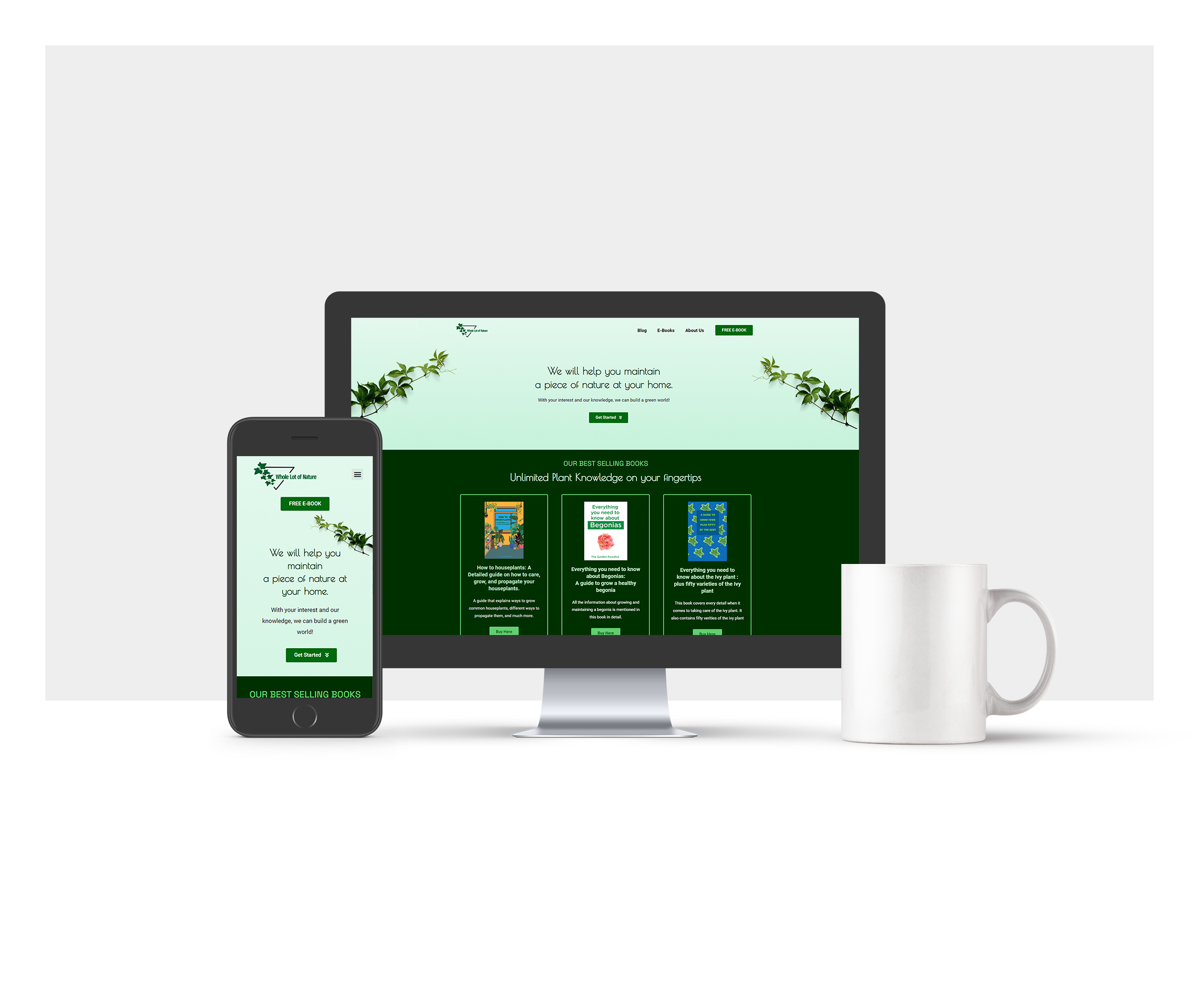 Whole Lot of Nature: Blog Website Design affliate website blog website blogging website brand website branding ebook website figma gardening website logo nature website plant website ui ui website web design web development wordpress wordpress development