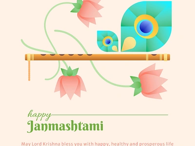 Happy Janmashtami graphic design harekrishna illustration logo popixdesign print