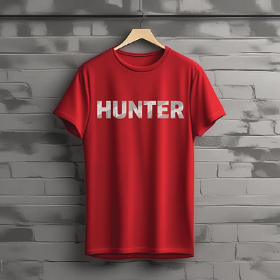 Hunter Minimalist Typography T-shirt Design design graphic design illustration logo typography vector web design