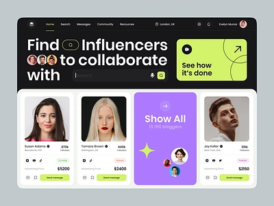 Influencer Marketplace: web app app application design influencer influencer marketplace ui web web app web application