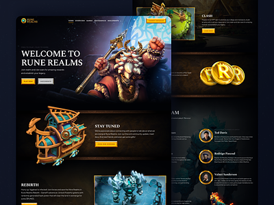 Rune Realms Website business website crypto crypto game cyber digital games game game website games gaming gaming website hero page home page landing page nft game nft marketplace play to earn portal web web site website