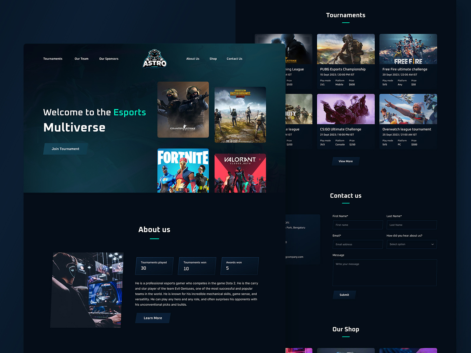 Esports gaming landing page template - Website UI UX Design by UX ...