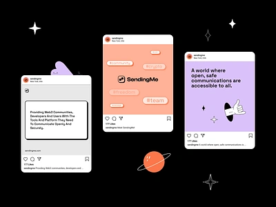 SendingMe - Brand identity for decentralized encrypted messenger brand identity brand style brand system branding corporate identity crypto graphic design identity illustration logo messenger social media visual identity