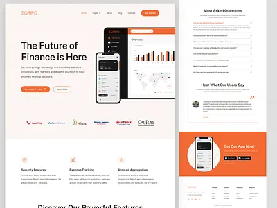 Fintech Website Homepage Design animation branding design fintech landing page graphic design homepage landing page landingpage saas ui uiux web design website