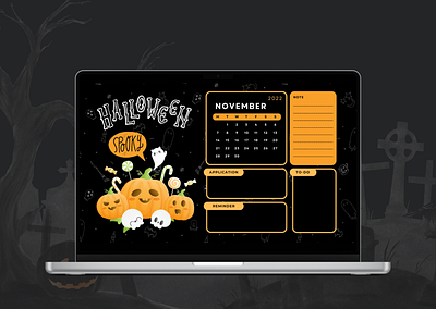 Halloween Organizer Desktop Wallpaper designed desktop graphic design graphical halloween wallpaper wallpapers