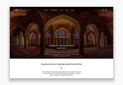 Tourism website UI design culture eslimi iran symmetry ui