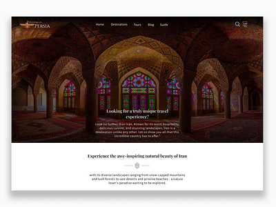 Tourism website UI design culture eslimi iran symmetry ui