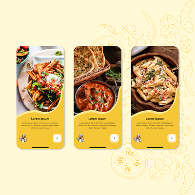 Onboarding screen branding delivery food food delivery application graphic design onboarding screen ui
