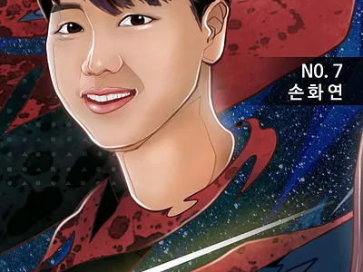 Korean Women's Football World Cup artwork - 손화연(Son Hwa-Yeon) illustration kaze park kazepark korean 박승우 작가 손화연 스포츠 아티스트 스포츠아트 스포츠아티스트 아티스트 카제박 여자축구 월드컵대표 축구 그림 축구 작품 축구그림 축구작품 카제박 카제박 작가 한국축구 한국축구그림