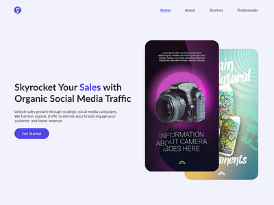 Social Media Marketing Agency (SMMA) Home Page Design Concept agency app brand branding classic clean concept design home homepage landing page minimal portfolio purple social social media ui ux web website