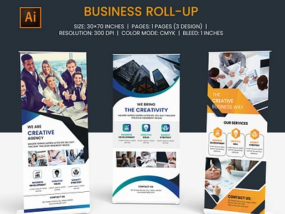 Business Roll-Up Banner advertising rollup. agency rollup banner billboard business business roll up business roll up bannger clean corporate roll up creative rollup global illustrator template industry rollup marketing marketing roll up modern promotion roll up roll up banner rollup stand banner