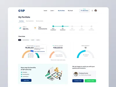 Investment Platform Portfolio Desktop agency animation bank chart design desktop ecommerce finance fintech graph invest investment money portfolio product design stocks