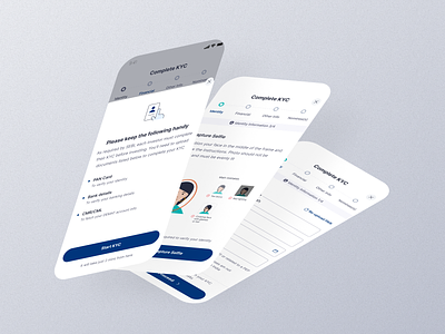 KYC Screens for Investment App app design ecommerce id identity verification kyc product design progress steps