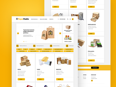 PaperMedia e-shop design e commerce e shop ecommerce eshop papper site web webdesign website yellow