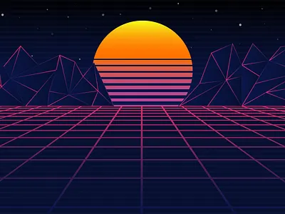Retro wave background 80s abstract background banner branding design flyer galaxy graphic design illustration illustrator logo retro sunset vector wave