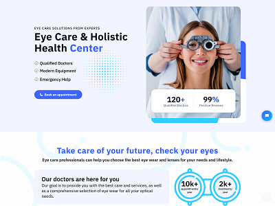 Optometry & Holistic Health Center Landing page eye ui