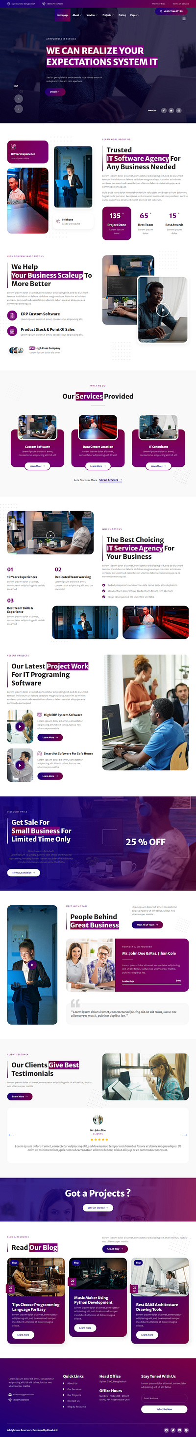 IT Service & Software Developer Website agency website business website design developer website elementor pro elementor website landingpage professional website responsive website riaad arif ui ux design web design webdesign website website design wordpress wordpress elementor wordpress landing wordpress website