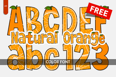Natural Orange - Free Font branding color font colorful font creative font design graphic design illustration orange svg vector