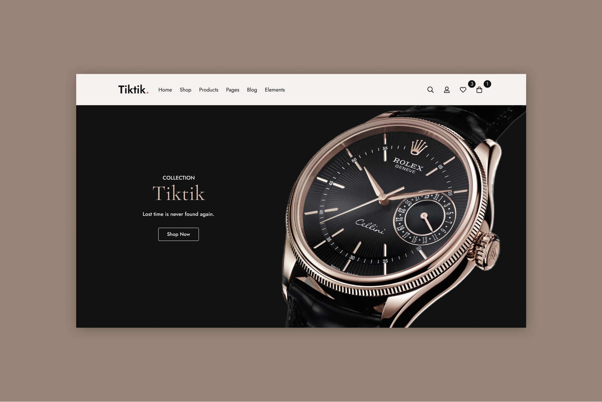 Tiktik Hero Section black clock clock design elegant hero herosection landing landingpage luxury minimal rolex sportware tick tock tiktik time timer ui vibes watch