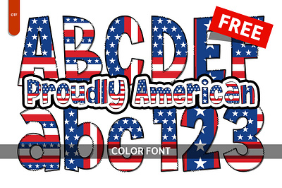Proudly American - Free Font american color font colorful font creative font design font free graphic design illustration proudly svg vector