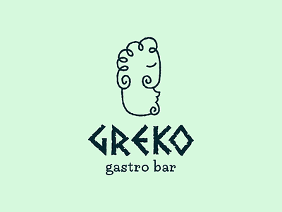 Logo for greek gastro bar art bar branding doodle gastro graphic design greek icon illustration logo menu modern package pattern pita pub restaraunt salad simple typography
