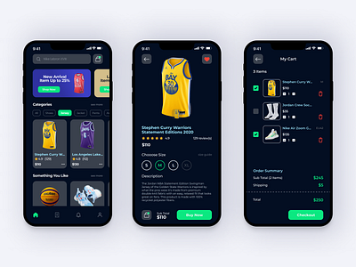 Basketball Online Shop Mobile App basketball graphic design ui