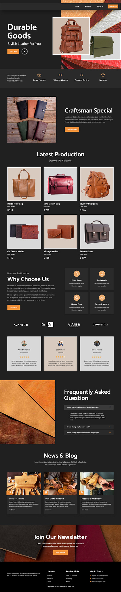 Leather Workshop Website design elementor pro elementor website online shop online store responsive website ui ux design ux designer web design web designer website website design woocommerce woocommerce store wordpress wordpress elementor wordpress landing wordpress website wordpress woocommerce