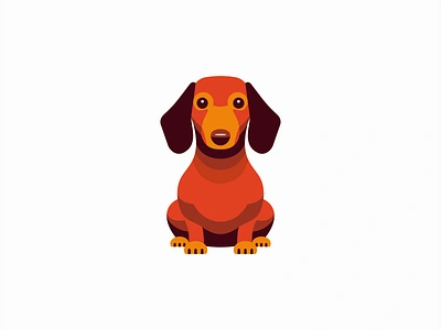 Dachshund Dog Logo branding dachshund design dog geometric icon identity illustration kids logo mark mascot playful puppy sports symbol symmetry vector vet wiener