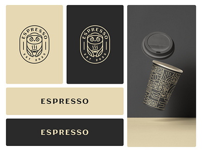 Espresso brand branding coffee cup graphic design illustration logo