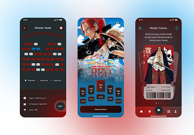 Moovie Ticket - Mobile App graphic design mobile app ui user interface ux