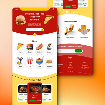 Fast Food Website UI Design fastfood ui