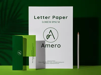 Logo Design Plant Shop Amero brand brand identity branding creative design green letter letter logo logo logo design logo designer logo inspiration logodesign logos logotype minimal logo nature plant simple logo typography