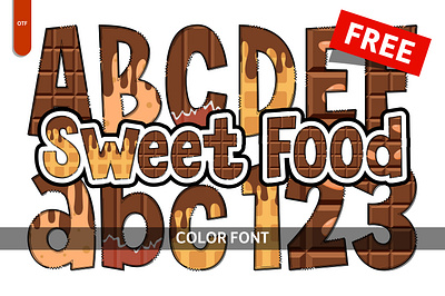 Sweet Food - Free Font branding color font colorful font creative font design font food free graphic design illustration svg sweet vector