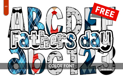 Father's - Free Font branding color font colorful font creative font day design fathers font free graphic design illustration svg vector