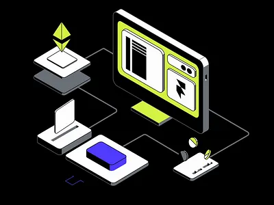 Launch and Scale animation dark illustra illustrator isometric motion graphics ui vector