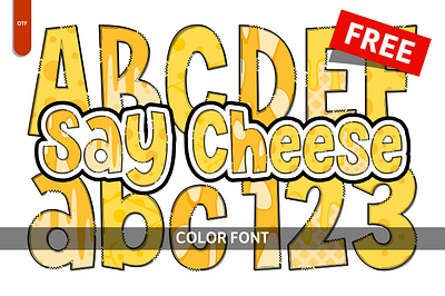 Say Cheese - Free Font branding cheese color font colorful font creative font design font free graphic design illustration say svg vector