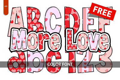 More Love - Free Font branding color font colorful font creative font design font free graphic design illustration love more svg vector