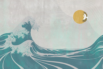 Cartilla / Wallpaper art - Japan 2 clip studio paint heron hokusai illustration photoshop sea sun wallpaper wallpaper art