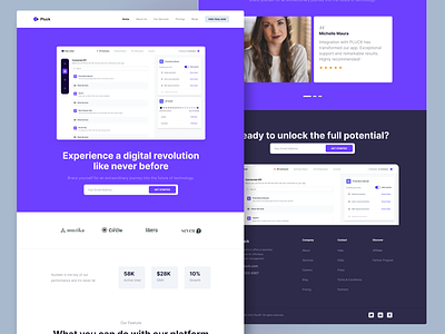 Saas Landing Page Kits Dekstop - Pluck convertion dekstop design figma figma template graphic design landing page marketing on sale saas social media ui user interface web web design