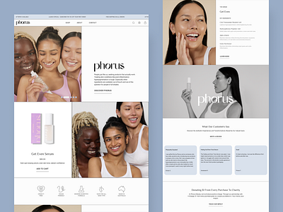 Phorus Beauty - Skincare Ecommerce Website Design design ecommerce figma freelancer shopify skincare ui ux web design
