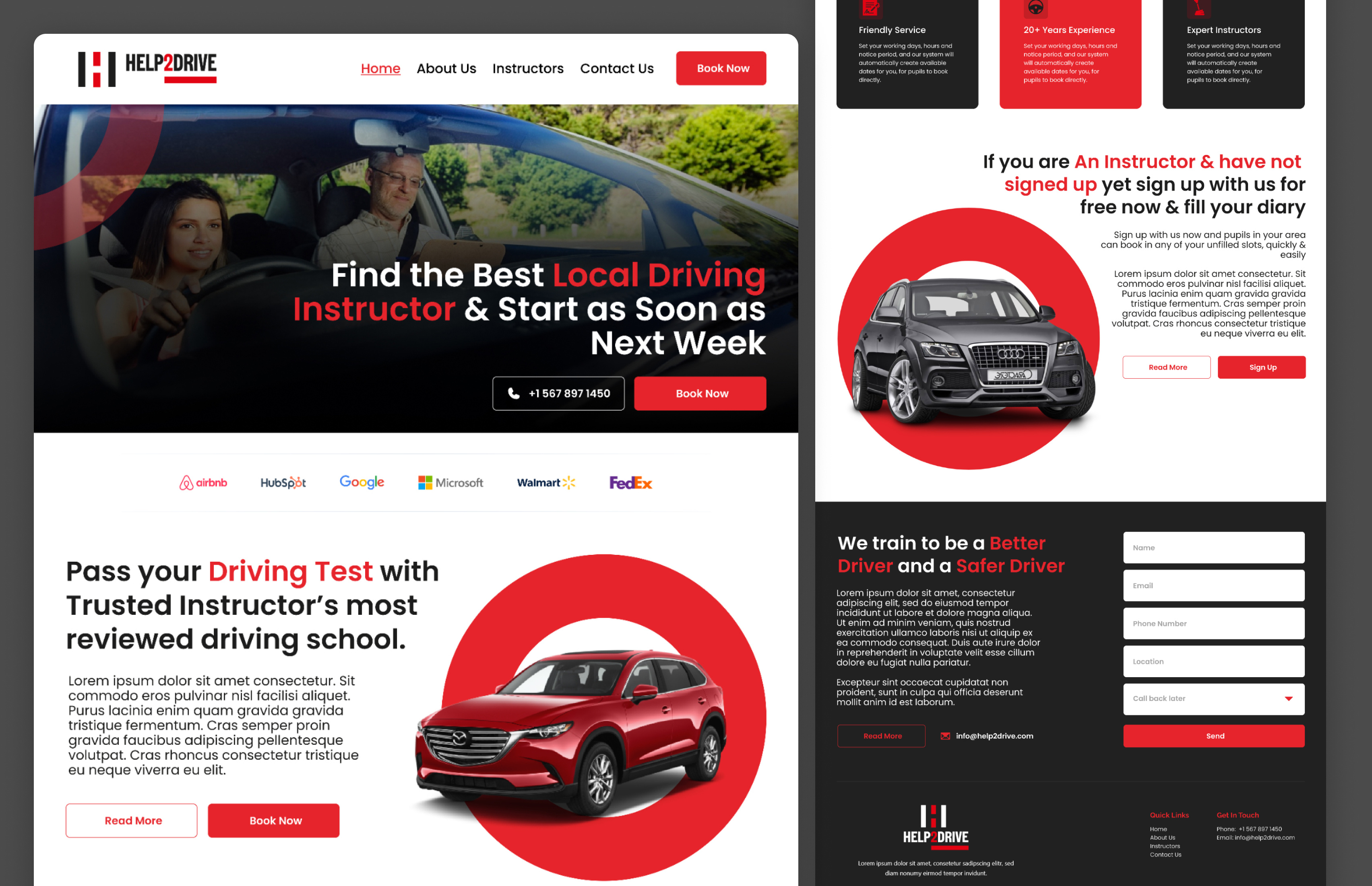 HELP2DRIVING Web UI Design graphic design ui uiux design web design